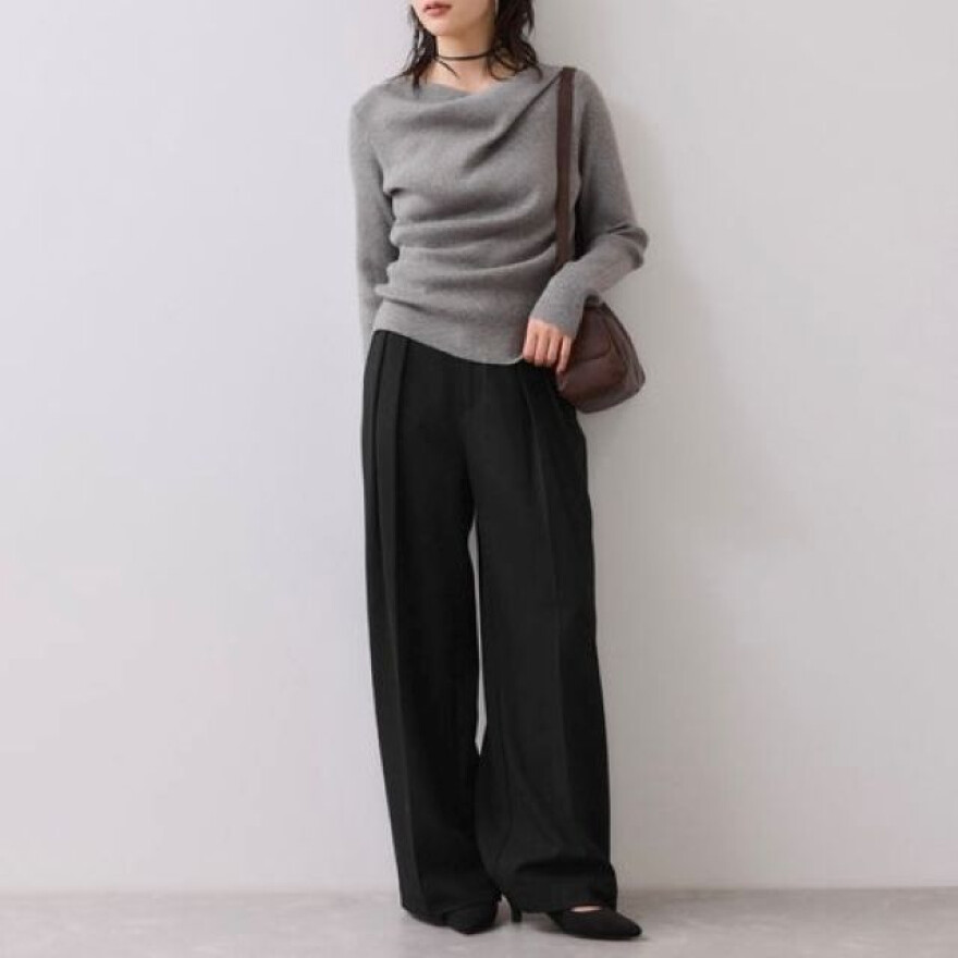 モチモチドレープ二ットプルオーバー