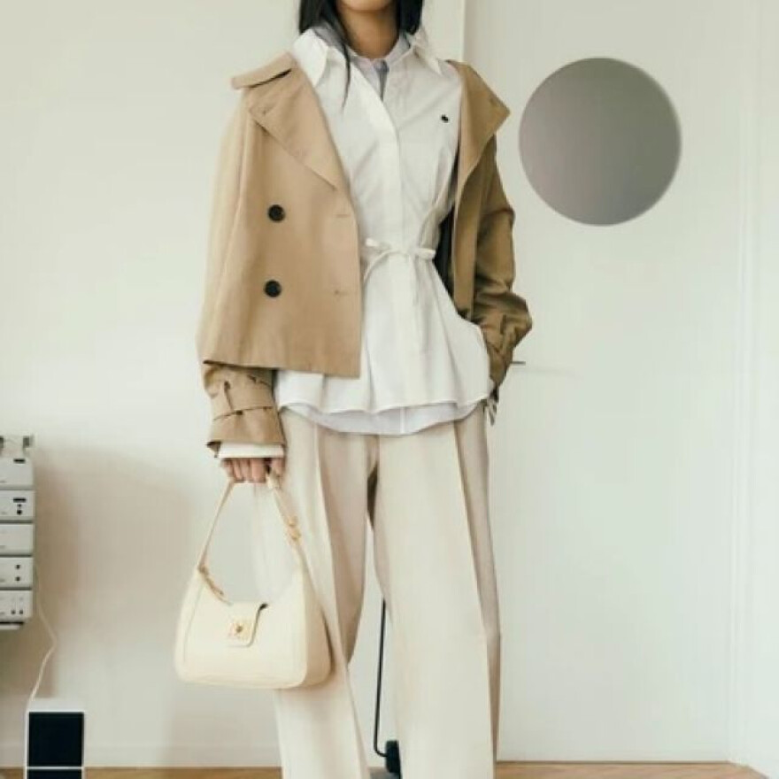 POLO　BCSべルト付きタックシャツ