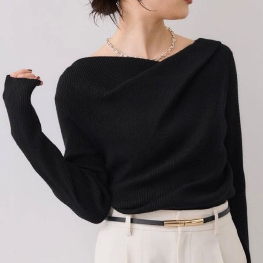 モチモチドレープ二ットプルオーバー