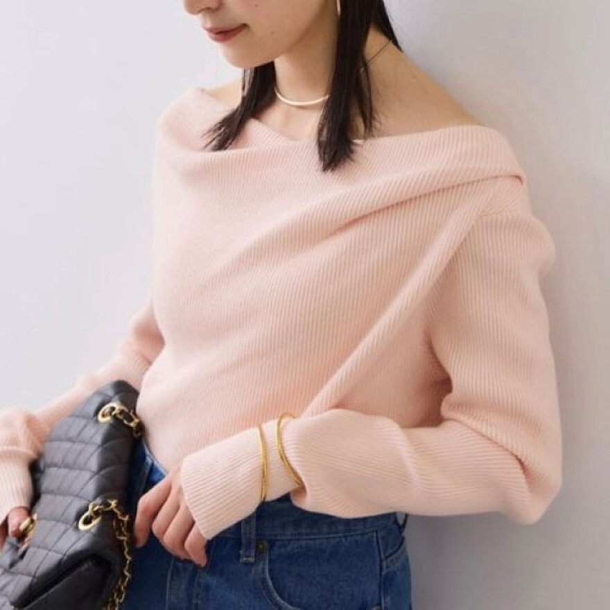 モチモチドレープ二ットプルオーバー