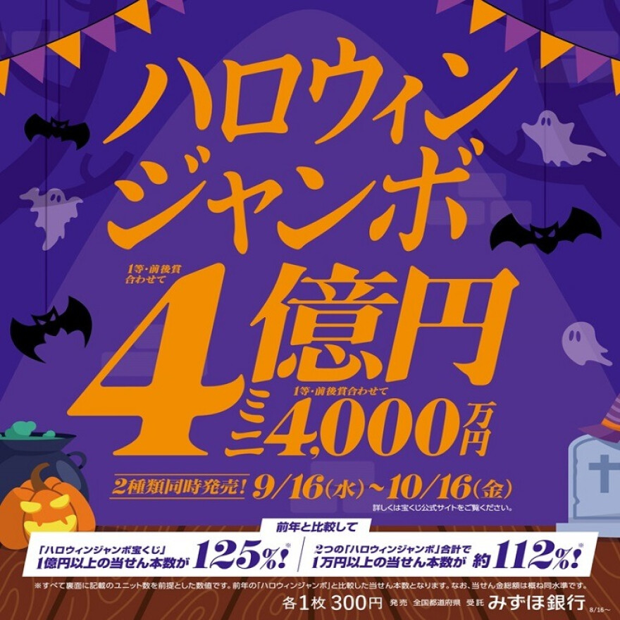 ハロウィンジャンボ宝くじ発売！