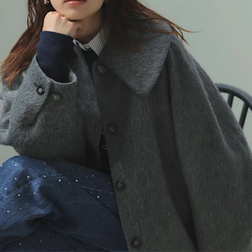 大人可愛いビックカラーショートコート入荷																