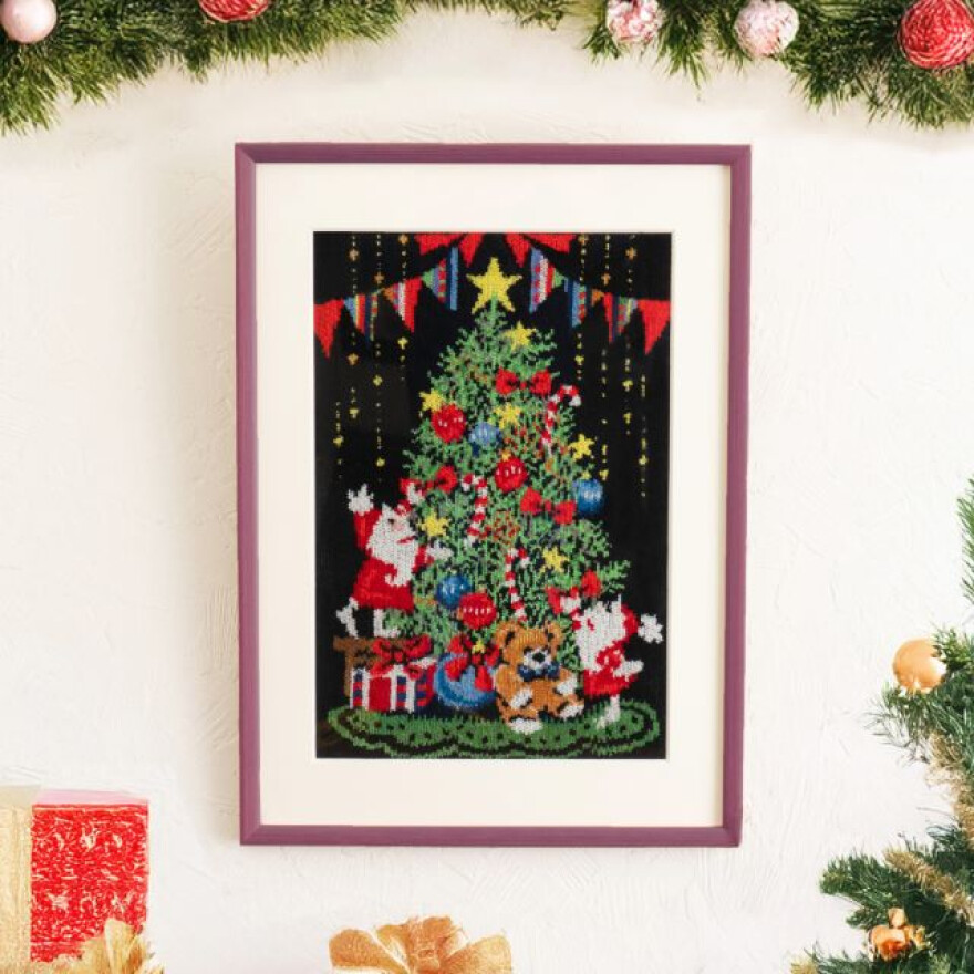 数量限定クリスマスシェニール織りカベカケ