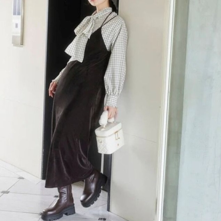 2WAY/ベロアワンピース