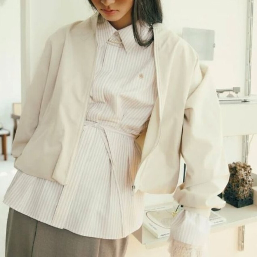 POLO BCSベルト付きタックシャツ