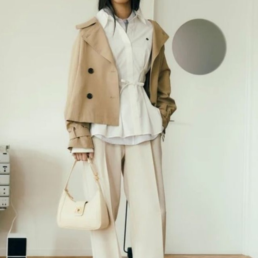 POLO BCSベルト付きタックシャツ