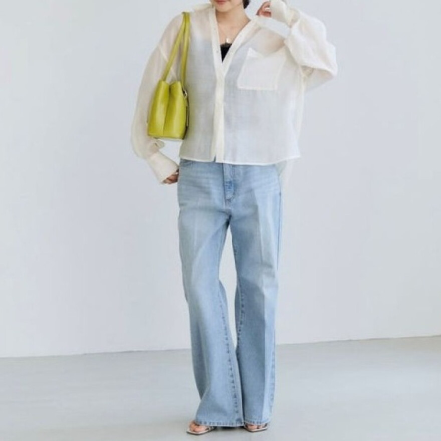 チェック＆シアー  オーバーシャツ 