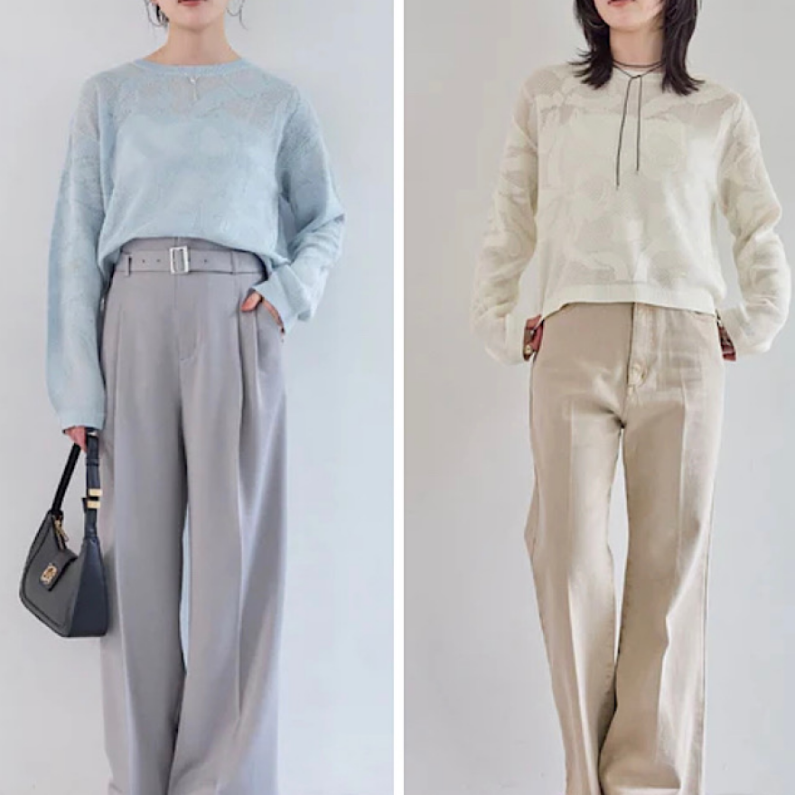 大人でも着られるリボン柄が可愛いトップス