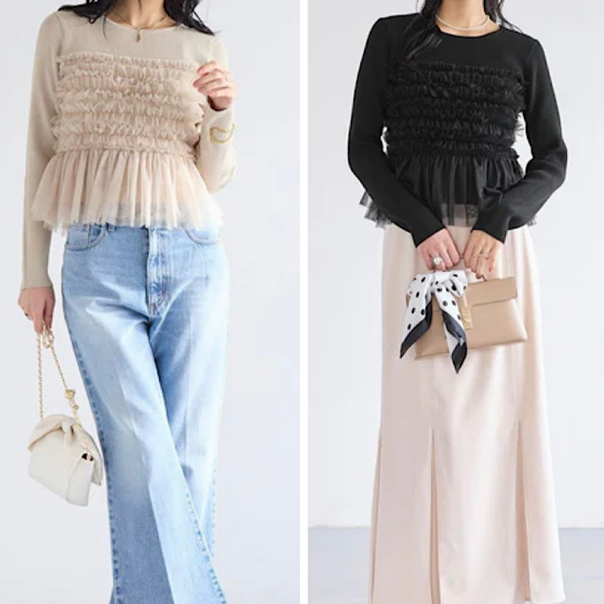 着るだけで映えるチュールフリルビスチェ