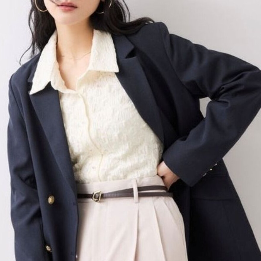 ストレッチレース衿付きカーディガン！！