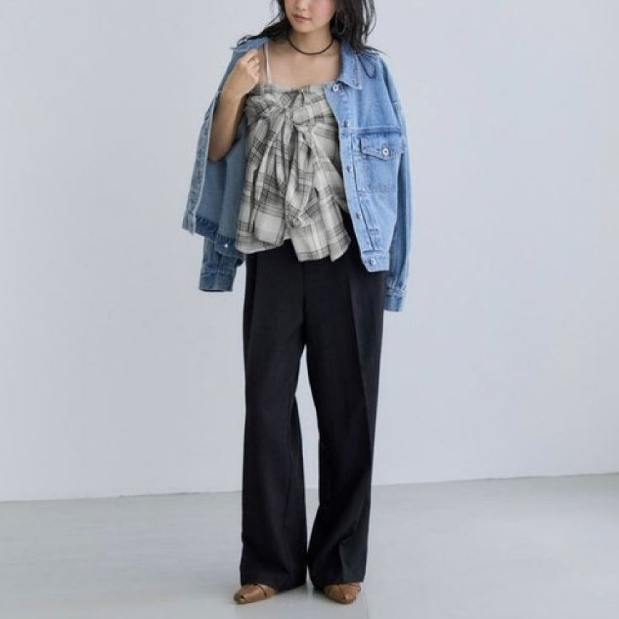 チェック＆シアー  オーバーシャツ 